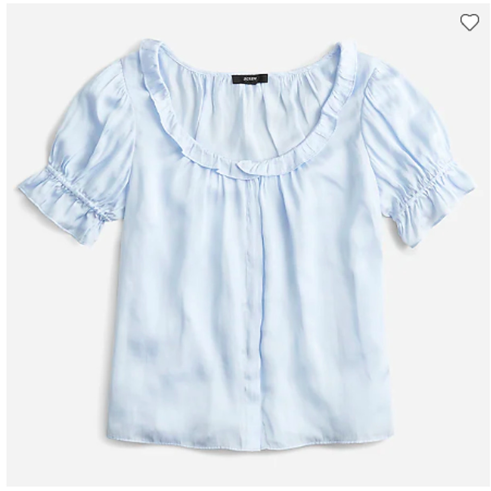 J. Crew Featherweight Satin Top XS NWOT cool breeze
